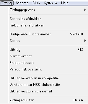 Zittingmenu